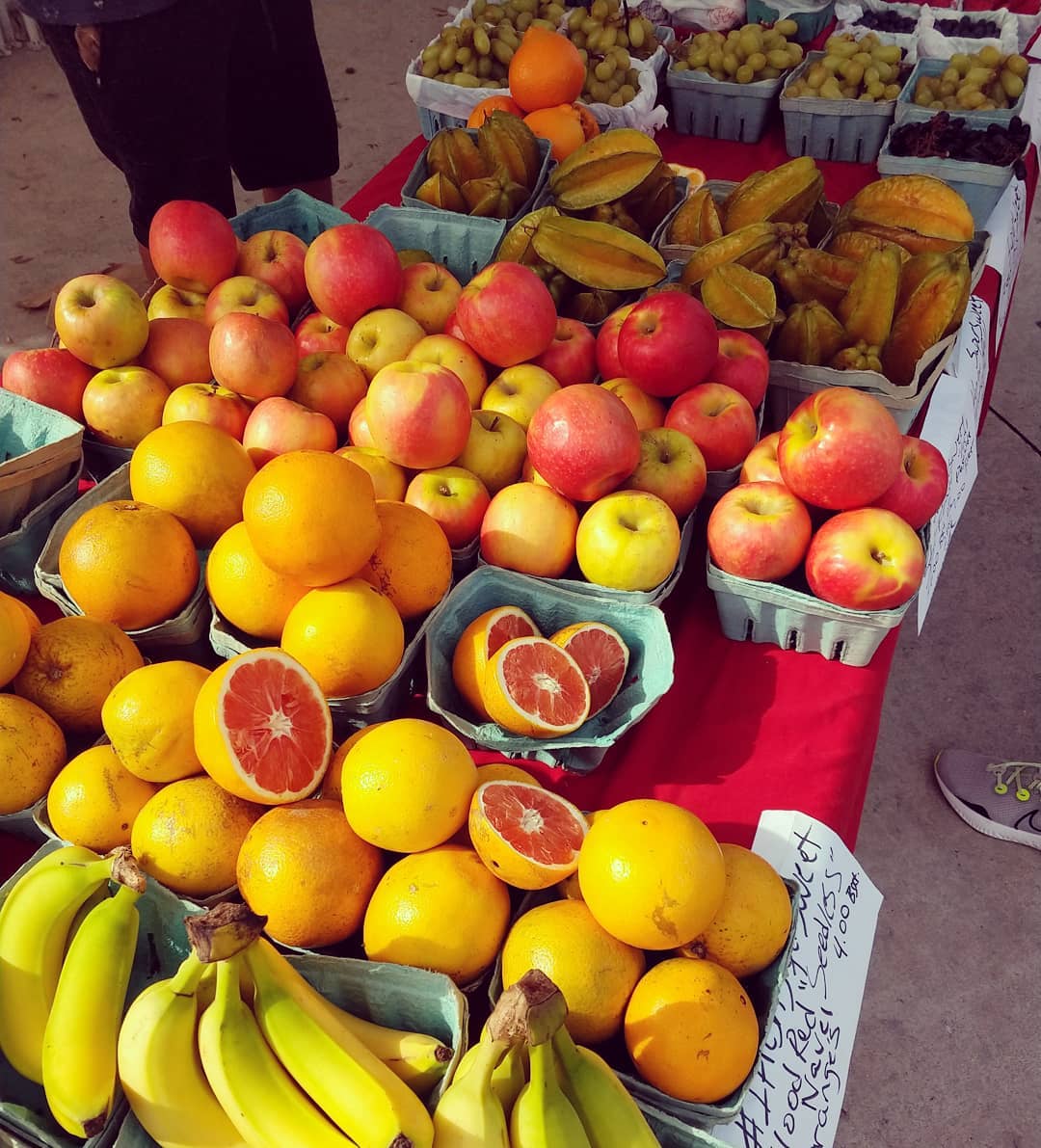 fruit on stand at market