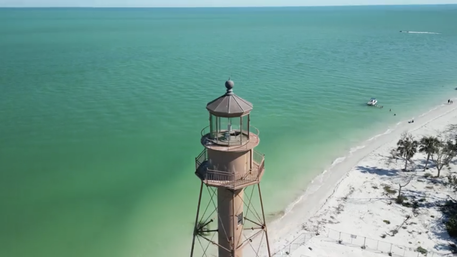 Sanibel Island Lighthouse shown from above