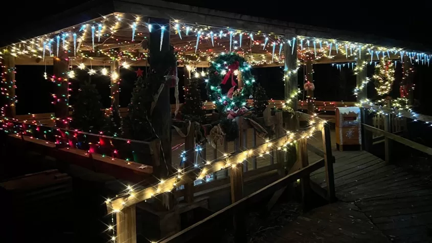 The beautiful pavilion where Mrs Claus or even Santa might be there for a visit!