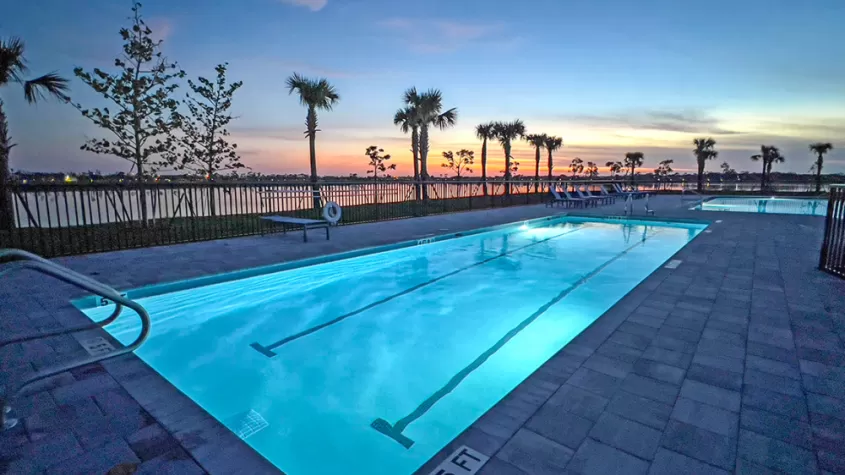 nighttime pool shot