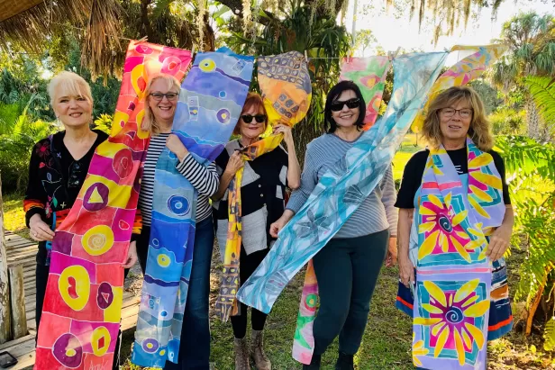 Make an artsy silk scarf in this unique art class with Marie Dyer
