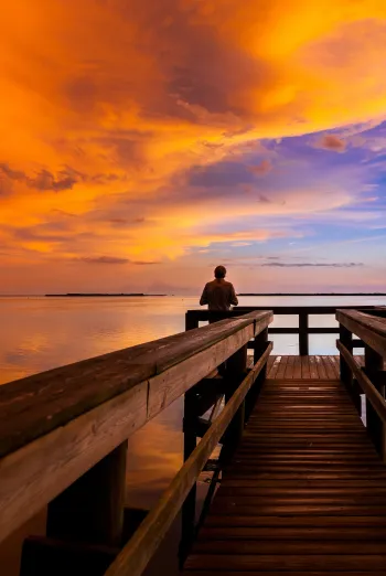 A beautiful sunset over the water