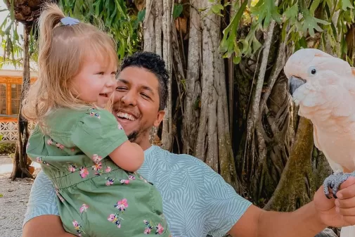 Father Daughter Bird Wonder Gardens