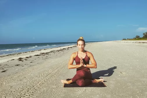 Beach Sand Yoga Excercise