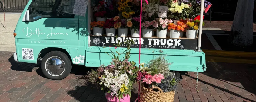 The flower truck at the downtown Fort Myers Farmers Market