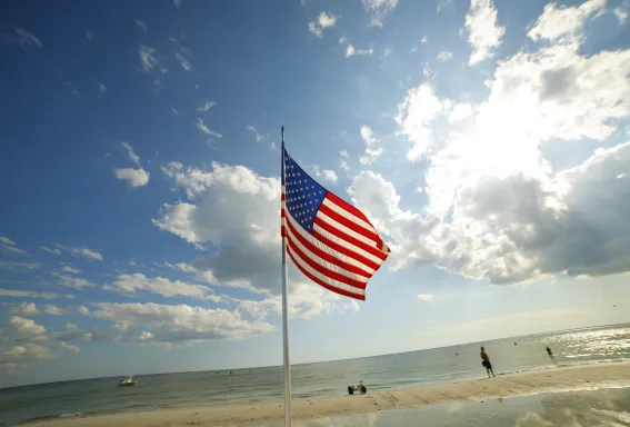 American Flag on Fort Myers Beach