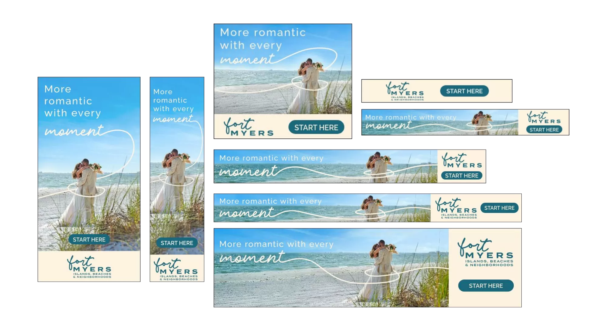 A screenshot of various weddings static display banners