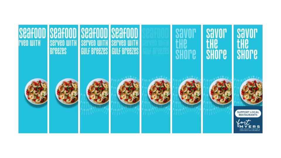 An example of an animated banner for savor the shore campaign