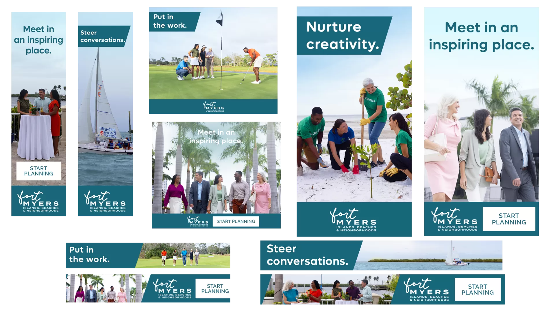 Sample of digital ads for 2024 Meetings Campaign